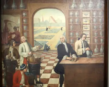 IMG_4045 Claude Morelot, in charge of the pharmacy until his death in 1776, depicted by Michel Charles Coquelet Souville in 1751.