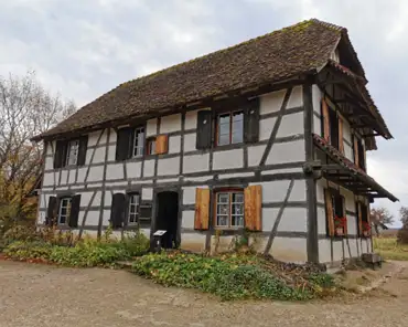 IMG_20211101_102457 MAISON JONCHEREY, TERRITOIRE DE BELFORT Date : 17th century. Half-timbered house. It is built on a stone foundation. The half-timbering is made of oak. Between...