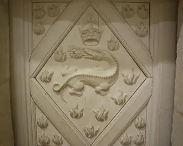 IMG_8505 Wood panel with Francis I's salamander.