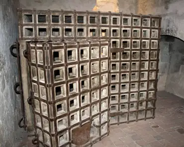 IMG_7381 Louis XI cage, a 2.5 tons cage used for solitary confinement and famous prisoners. Replica of the original cage located in the Louis XI tower until the...