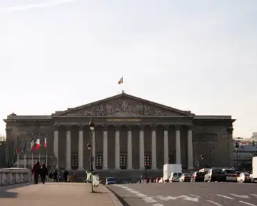 32 Assemblée Nationale, one of the 2 bodies of the French parliament (the other is the Senate).