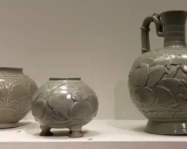 20160227_154108 Ceramics from Yaozhou (Shaanxi province), 12th century. The ewer has a double phoenix head.