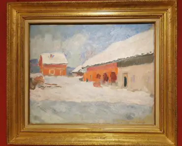IMG_20200808_123628 Monet, Norway: red houses in Bjornegaard, 1895.