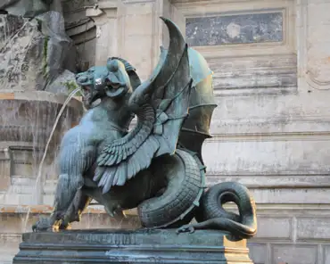 IMG_5086 A winged dragon at the Saint-Michel fountain.