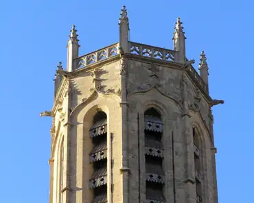 pb270041 The 14th century gothic steeple.