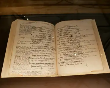 P1130469 Schoolbook of Beatus Rhenanus, 1498. Beatus was the founder of the library.