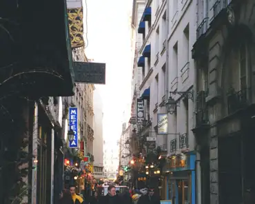 52 Rue de la huchette, one of the oldest streets (12th century) of Paris.