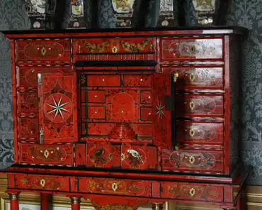 IMG_8822 Apartment of Nicolas Fouquet: Madame Fouquet's cabinet. Chest of drawers by Pierre Gole, 17th century.