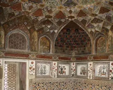 081 The interior of the tomb is composed of a central square housing the cenotaphs of Asmat Begum and Mirza Ghiyas. The cenotaph of Asmat Begum occupies the exact...