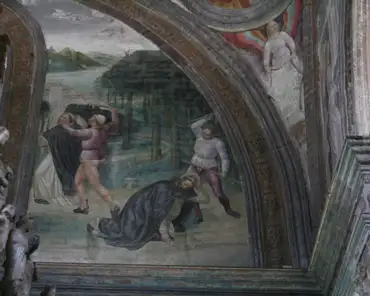 IMG_1619 Martyrdom of Saint Peter of Verona. Right: Saint Peter is writing 