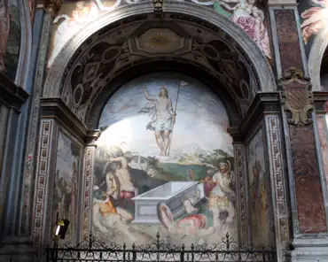 IMG_1867 Bergamo chapel: Resurrection of Jesus, by Giovan Pietro and Aurelio Luini, 1555.