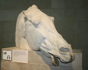 IMG_6322 Head of a horse from the chariot of the moon goddess Selene. It was placed on the right-hand part of the East pediment.