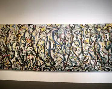 P1100434 Jackson Pollock, Mural, 1943, commissioned by Peggy Guggenheim for her Manhattan apartment.