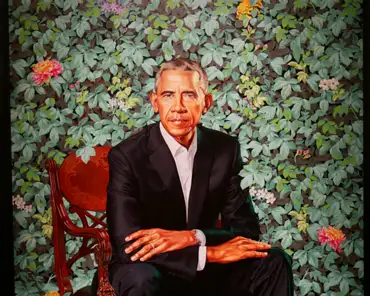 P1150128 Barack Obama, 1961-, Forty-fourth president, 2009-2017. Kehinde Wiley, 2018.