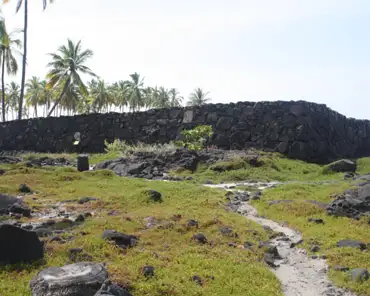 20140213-222442 'Ale'ale'a: when it was the principal heiau (temple) of the pu'uhonua this platform likely had ki'i (wooden statues) and thatched huts. It was built in 7...