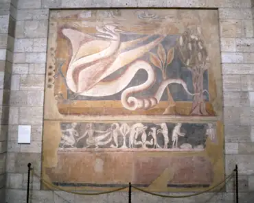 P1080084 Dragon, fresco transferred to canvas, Spanish, Castile-Leon, ca. 1200.
