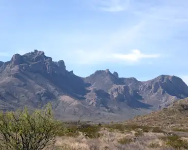 P1020167 Chisos basin was formed between 17 and 38 million years ago by volcanic eruptions. Some of the mountains peaks surrounding the basin are likely vents that...